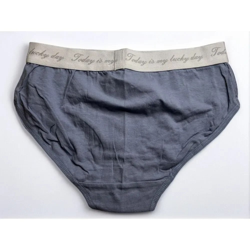 New Bikini Brief Today is Your Lucky Day Small Panties Underwear NWOT Blue Grey